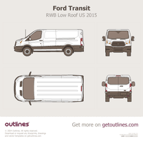 2015 Ford Transit 4 Gen ∙ Van RWB Low Roof ∙ us Van blueprint